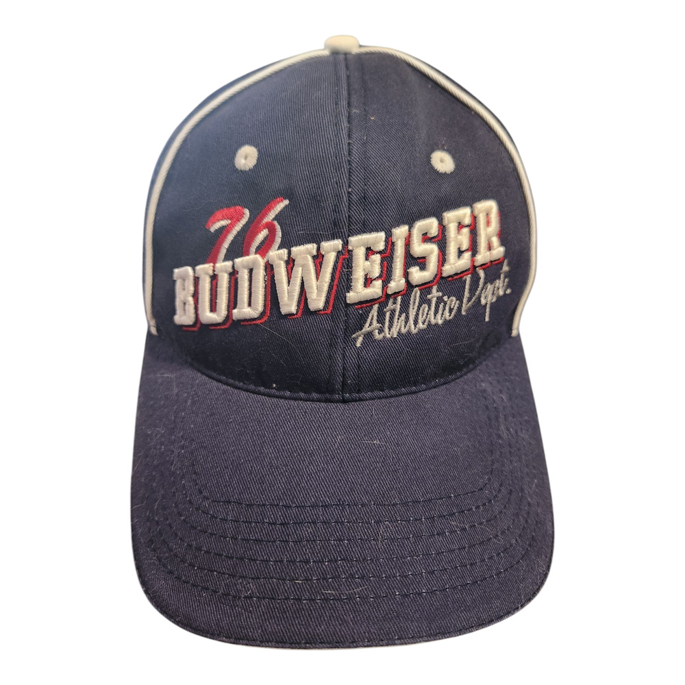 Budweiser Athletic Dept 76 Navy Blue Embroidered Adjustable Strapback‎ Hat 2008